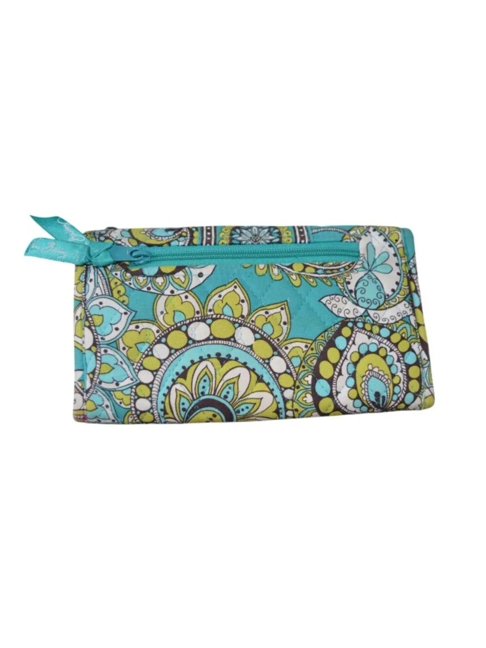Vera Bradley Hook & Loop Trifold Wallet Retired Peacock Print Spring 2007 - Picture 3 of 5